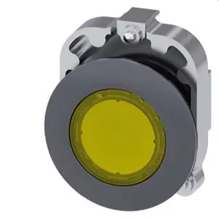 Siemens Drucktaster beleuchtet 30mm rund Metall matt gelb 3SU1061-0JA30-0AA0