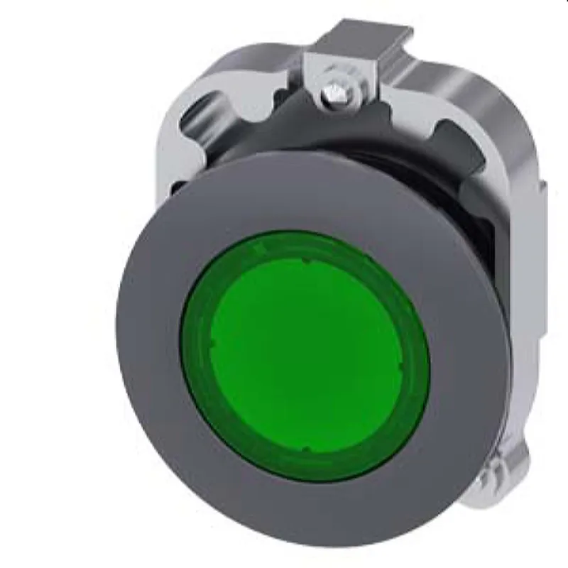 Siemens Drucktaster beleuchtet 30mm rund Metall matt grün 3SU1061-0JA40-0AA0