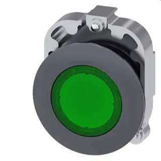 Siemens Drucktaster beleuchtet 30mm rund Metall matt grün 3SU1061-0JA40-0AA0