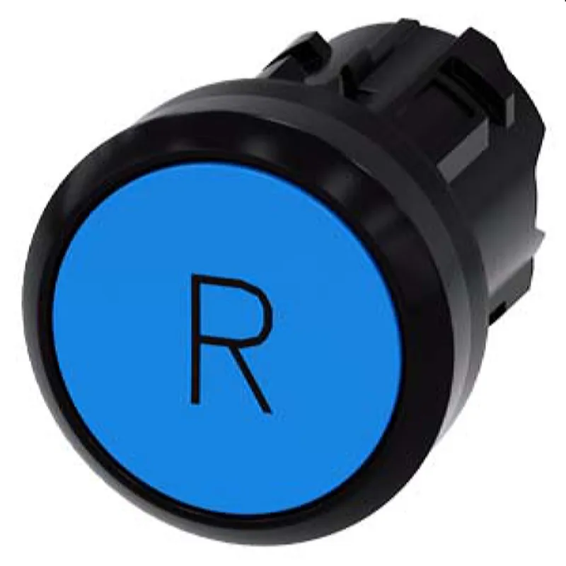 Siemens Drucktaster 22mm rund blau Symbol R 3SU1000-0AB50-0AR0