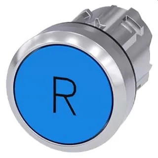 Siemens Drucktaster 22mm rund blau Symbol R 3SU1050-0AB50-0AR0