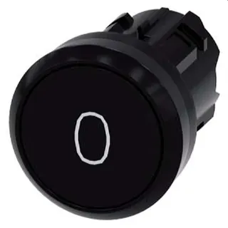 Siemens Drucktaster 22mm rund schwarz Symbol O 3SU1000-0AB10-0AD0