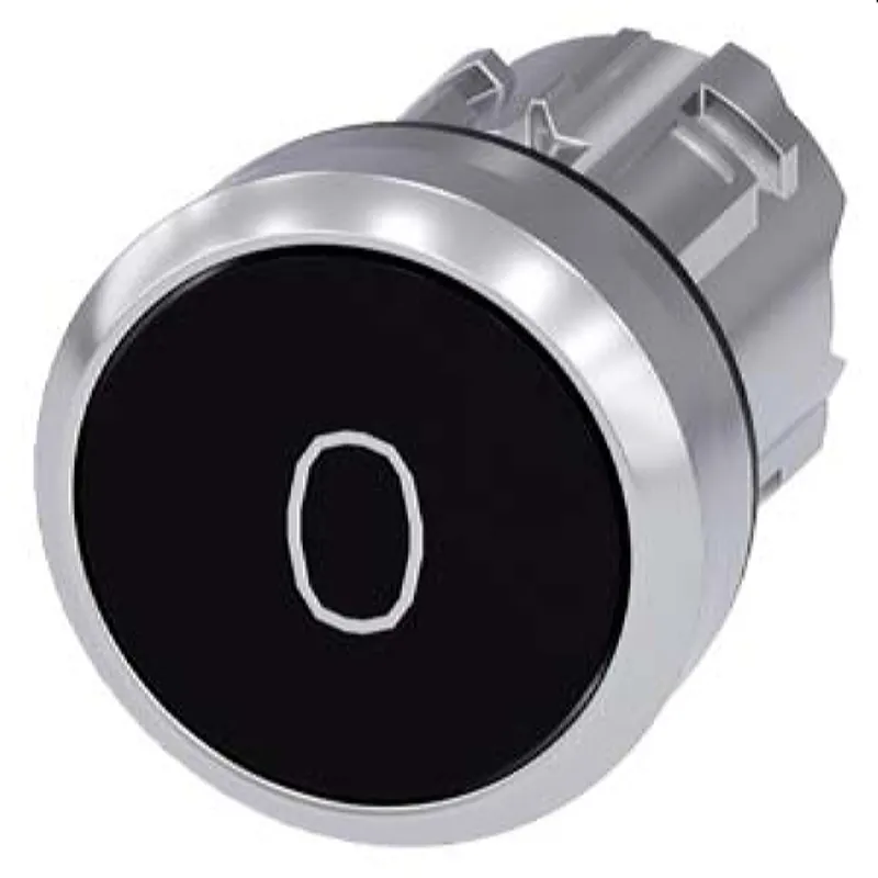 Siemens Drucktaster 22mm rund schwarz Symbol O 3SU1050-0AB10-0AD0