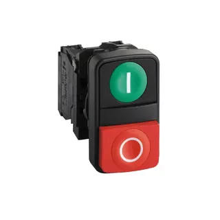 Schneider Electric Doppeldrucktaster XB5AL73415 2 Tasten 1Flach 1Vorst. XB5AL73415
