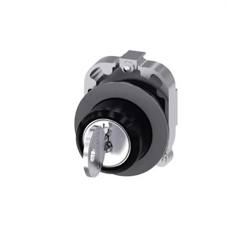 Siemens Schlüsselschalter RONIS 30mm rund Metall matt I+I+II