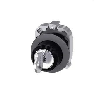 Siemens Schlüsselschalter RONIS 30mm rund Metall matt I+I+II