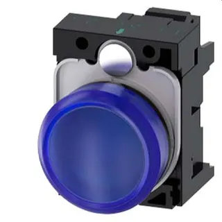 Siemens Leuchtmelder 22mm rund blau Linse glatt 3SU1103-6AA50-3AA0