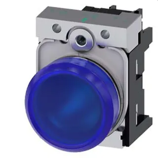 Siemens Leuchtmelder 22mm rund blau Linse glatt 3SU1153-6AA50-1AA0