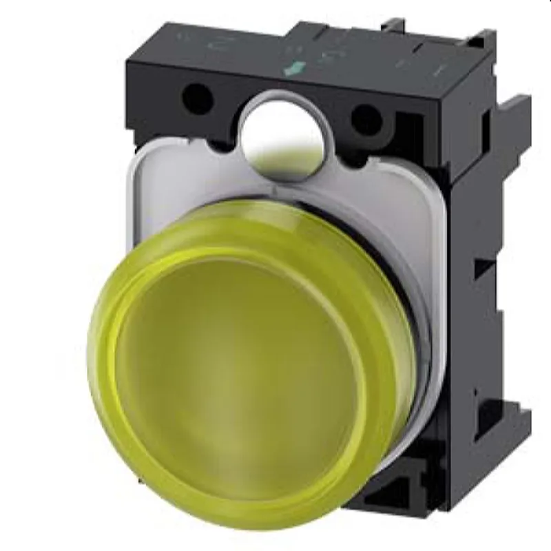 Siemens Leuchtmelder 22mm rund gelb Linse glatt 3SU1103-6AA30-1AA0