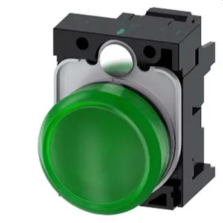 Siemens Leuchtmelder 22mm rund grün Linse glatt 3SU1103-6AA40-3AA0