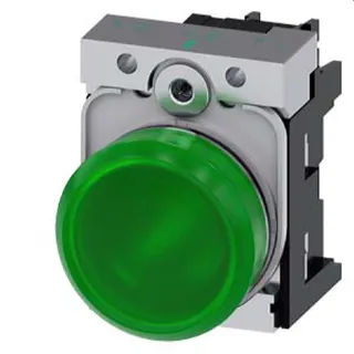 Siemens Leuchtmelder 22mm rund grün Linse glatt 3SU1153-6AA40-1AA0