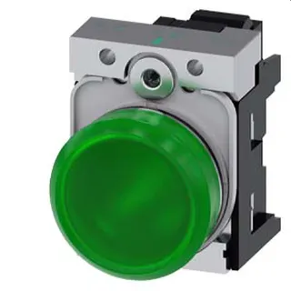 Siemens Leuchtmelder 22mm rund grün Linse glatt 3SU1153-6AA40-3AA0