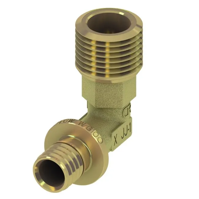 TECEflex Winkelübergangsnippel 90° AG, Messing