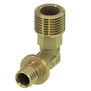 TECEflex Winkelübergangsnippel 90° AG, Messing