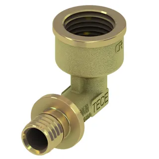 TECEflex Winkelübergangsmuffe 90° IG, Messing