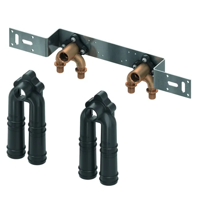 TECEflex Montageeinheit mit 2 U-Doppelwandscheiben IG, Stichmaß 150 mm (16 mm x 1/2'' x 16 mm)
