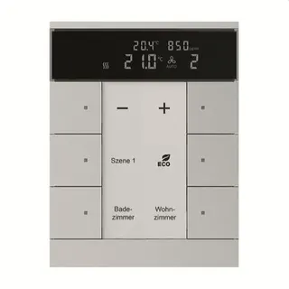 Busch-Jaeger Raumtemperaturregler SBC/U6.0.11-83 HVAC/CO2 6fach, aluminiumsilber
