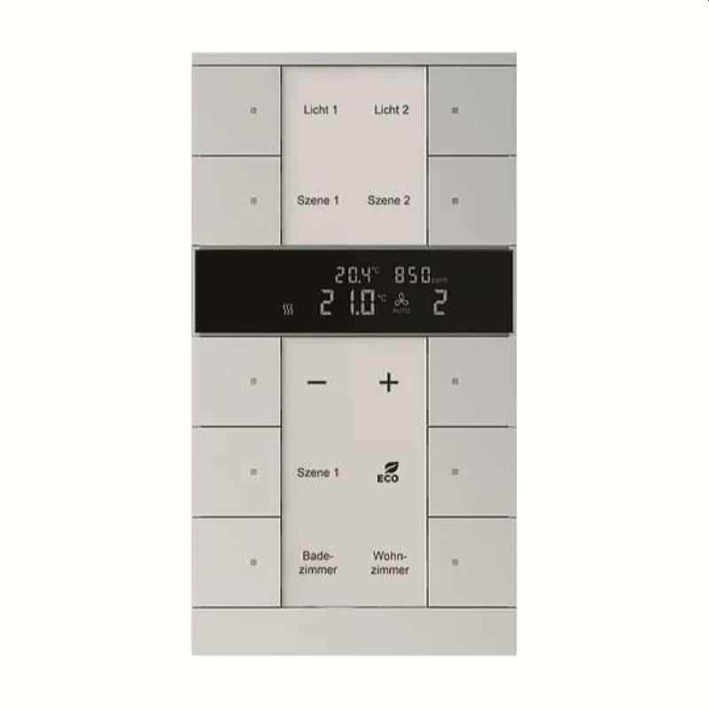 Busch-Jaeger Raumtemperaturregler SBC/U10.0.11-83 HVAC/CO2 10fach, aluminiumsilber