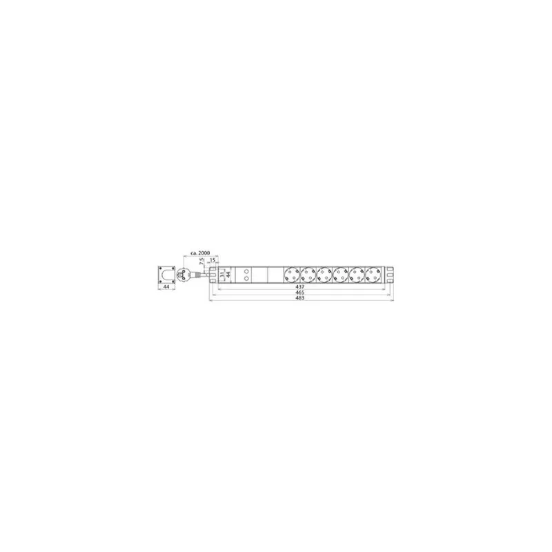 Dehn & Söhne Steckdosenleiste SFL PRO 6X 19" mit Überspannungsableiter und FI