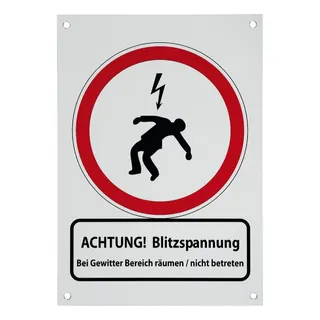 Dehn & Söhne Hinweisschild Achtung Blitzspannung 210x297x0,7mm