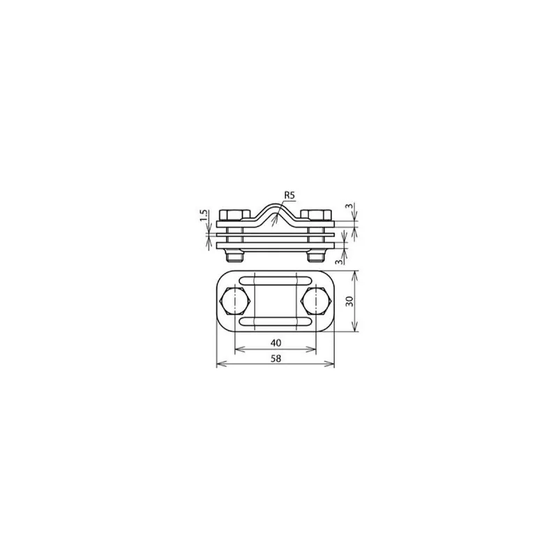 Dehn & Söhne Zweimetall-Uni-Trennklemme 460557 f. Rd 8-10mm Fl 30mm