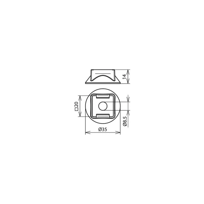 Dehn & Söhne Kunststoffsockel grau H10mm D35mm
