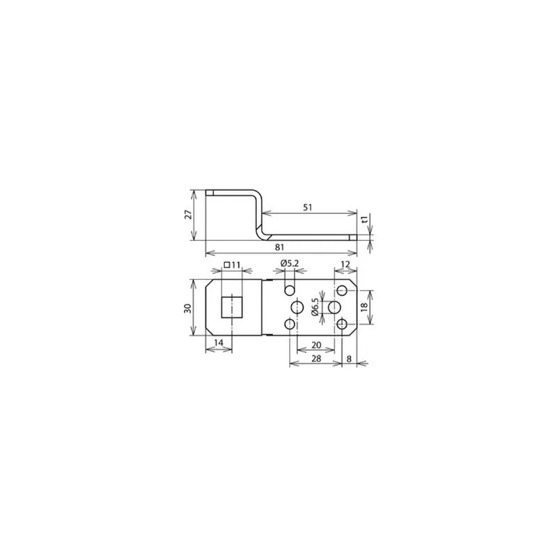 Dehn & Söhne Anschlusslasche 377009 Z-Form NIRO