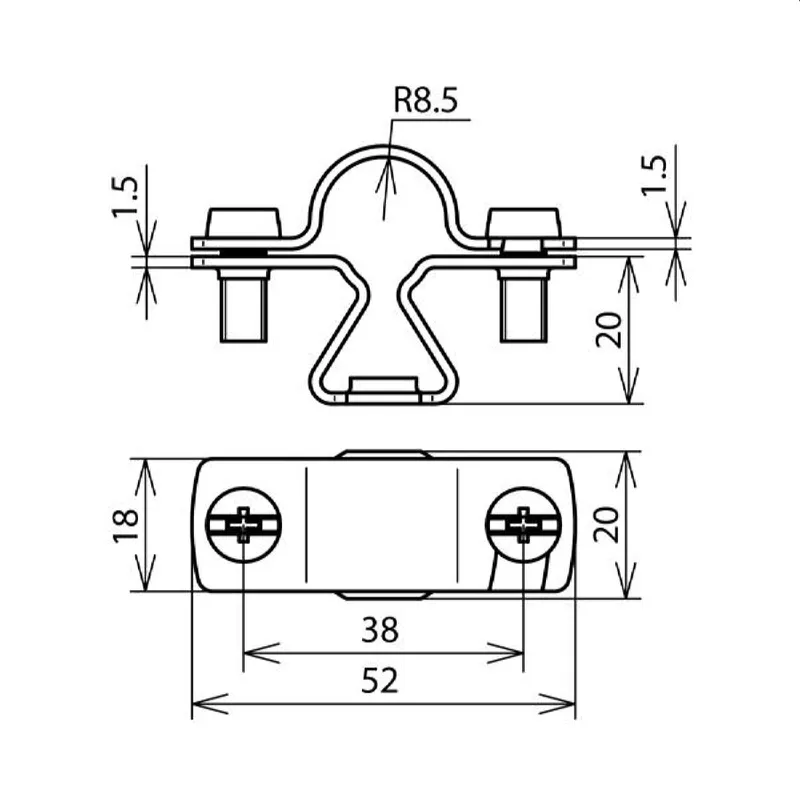 Dehn & Söhne Stangenhalter 274116 NIRO f. Rd 16mm