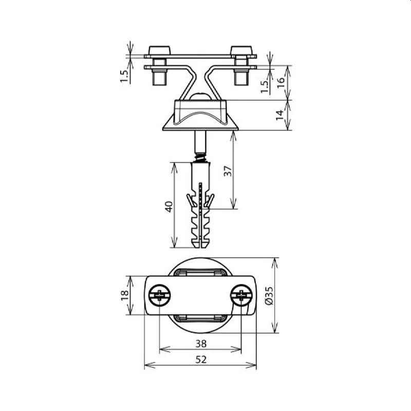 Dehn & Söhne Leitungshalter 274230 NIRO f. Fl30mm/Rd 6mm