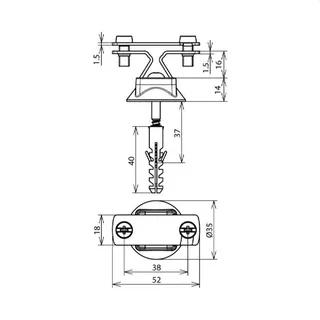 Dehn & Söhne Leitungshalter 274230 NIRO f. Fl30mm/Rd 6mm