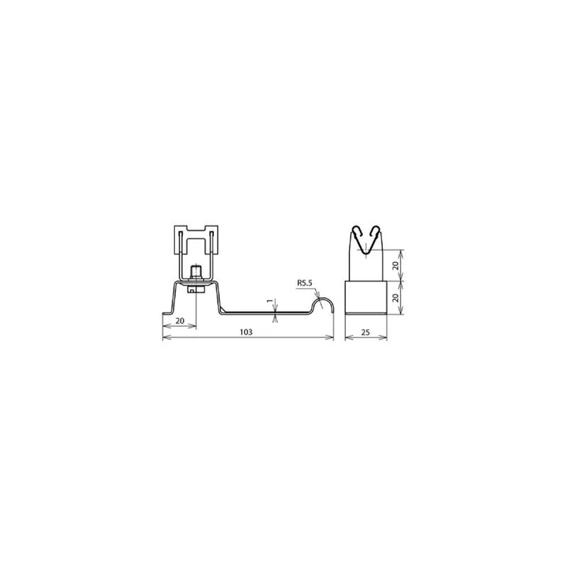 Dehn & Söhne Dachleitungshalter 206349 DEHNgrip NIRO RD8 H: 20mm