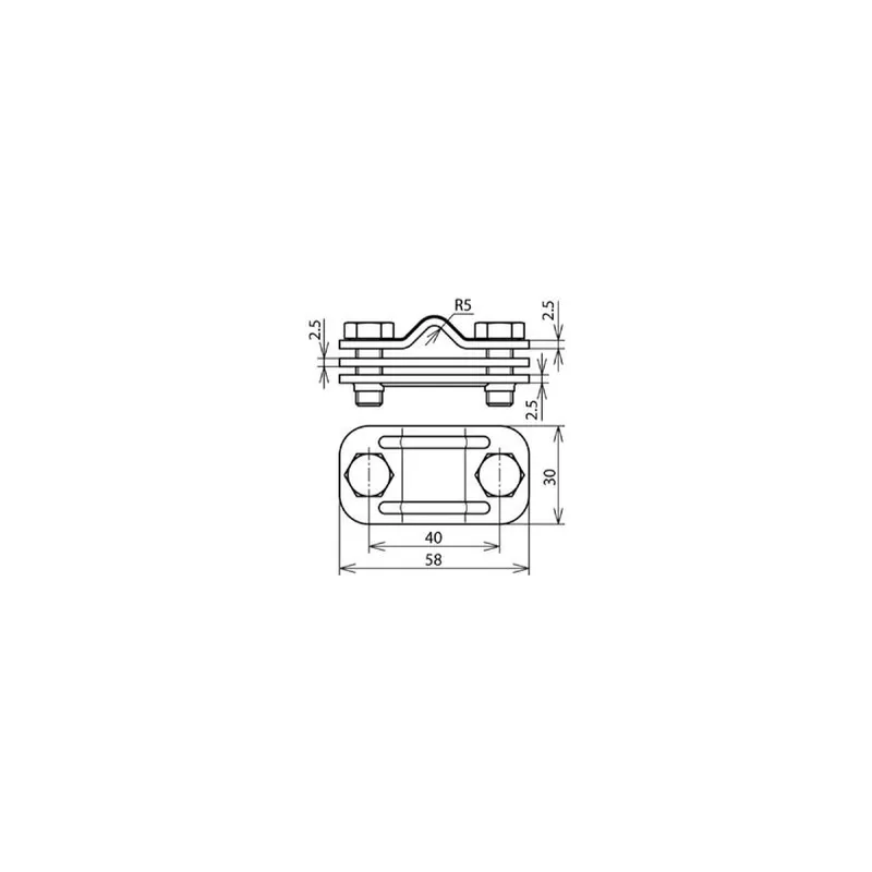 Dehn & Söhne UNI-Trennklemme 459139 NIRO f. Rd 8-10/Fl 30mm