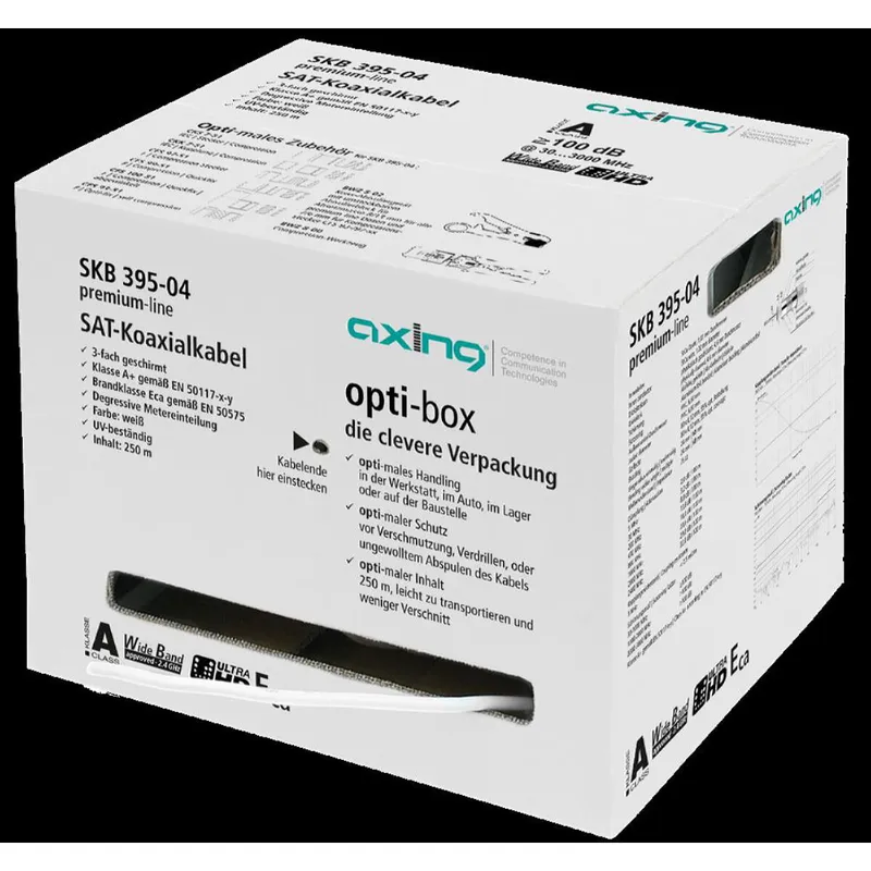 Axing Koaxialkabel SKB 395-04 250m opti-box 100dB SKB39504