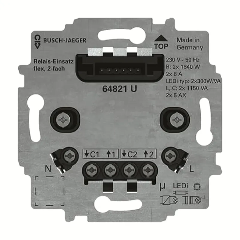 Busch-Jaeger Relaiseinsatz 64821 U flex 2-fach