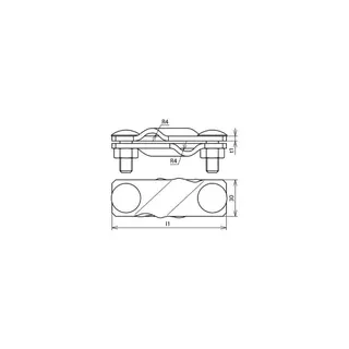 Dehn & Söhne SV-Klemme 308320 St/tZn 7-10-Rd/Fl40mm-Fl40/40mm