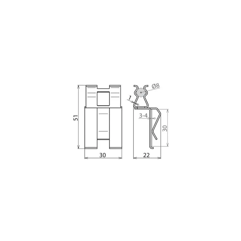 Dehn & Söhne Bewehrungsklemme DEHNclip DC BK8 FL30 STBLANK Rd8/FL30mm