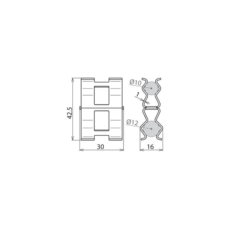 Dehn & Söhne Bewehrungsklemme DEHNclip DC BK12 RD10 STBLANK Rd12/RD10