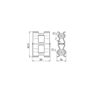 Dehn & Söhne Bewehrungsklemme DEHNclip DC BK12 RD10 STBLANK Rd12/RD10