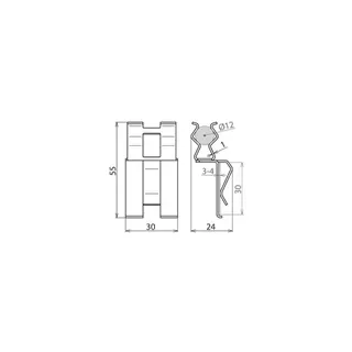 Dehn & Söhne Bewehrungsklemme DEHNclip DC BK12 FL30 STBL. Rd12/FL30mm
