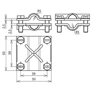 Dehn & Söhne Kreuzstück 314307 ohne Zwischenplatte Cu