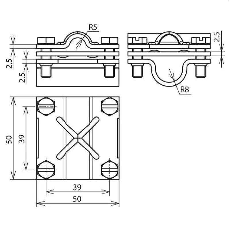 Dehn & Söhne Kreuzstück 316163 mit Zwischenplatte St/tZn