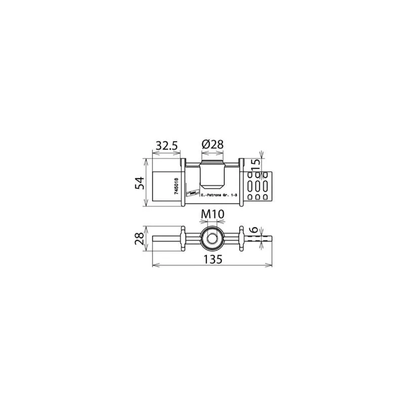 Dehn & Söhne Erdungspatrone teilisoliert 745018 EP NH1 3 TI M10 NH Gr. 1...3