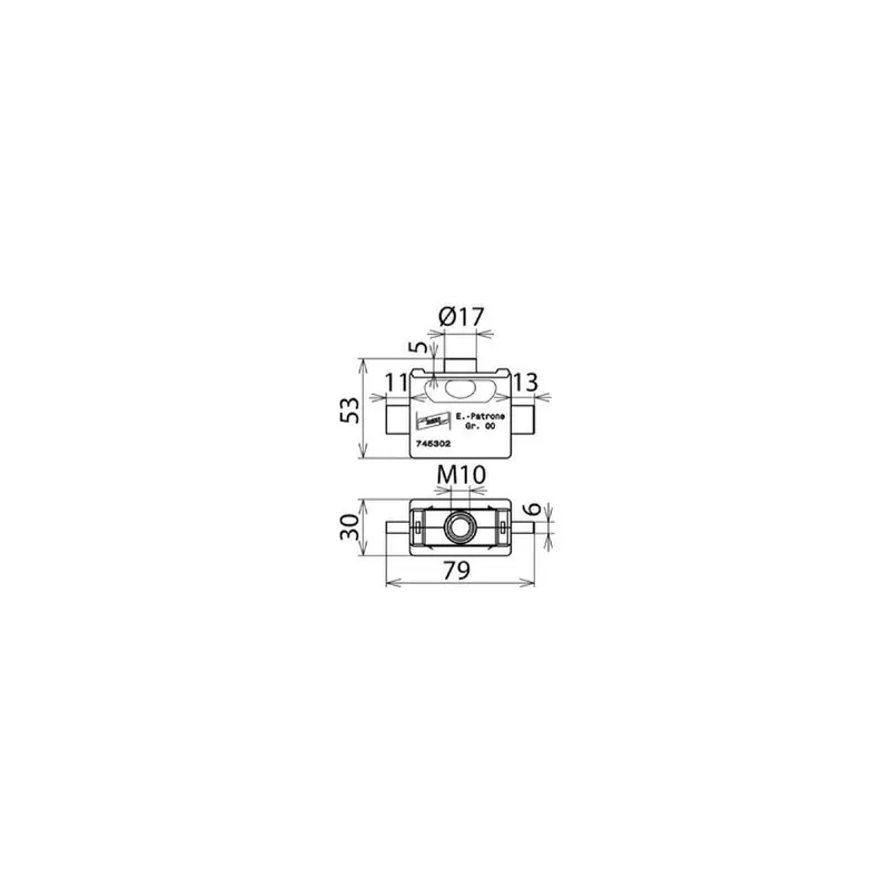 Dehn & Söhne Erdungspatrone teilisoliert 745302 EP NH00 TI M10 NH Gr. 00