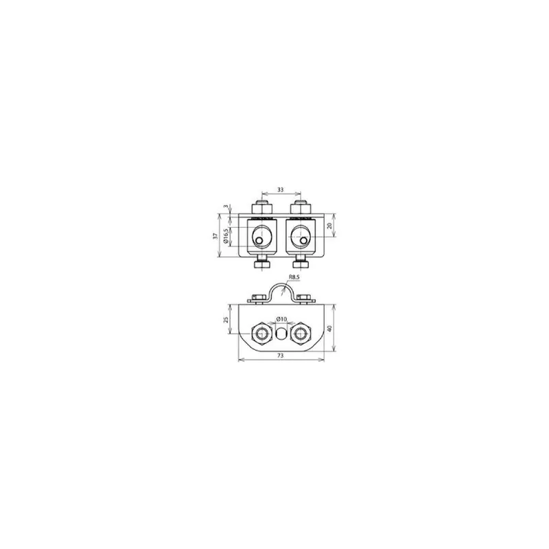 Dehn & Söhne Adapter z. Winkelabstützung 106325 NIRO f. Fangstangen D16mm