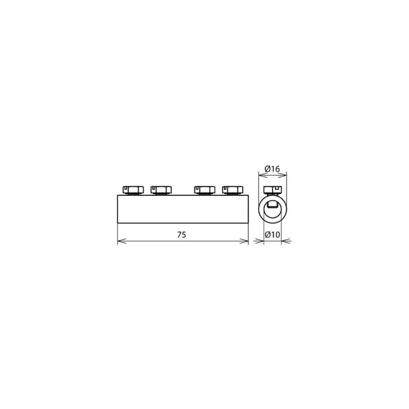 Dehn & Söhne Verbindungsmuffe 385213 Al f. Rd 8mm m. 4 Schrauben M6x8m