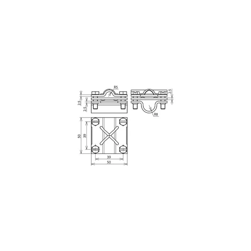 Dehn & Söhne Kreuzstück 316167 CU für Rd 16/8-10