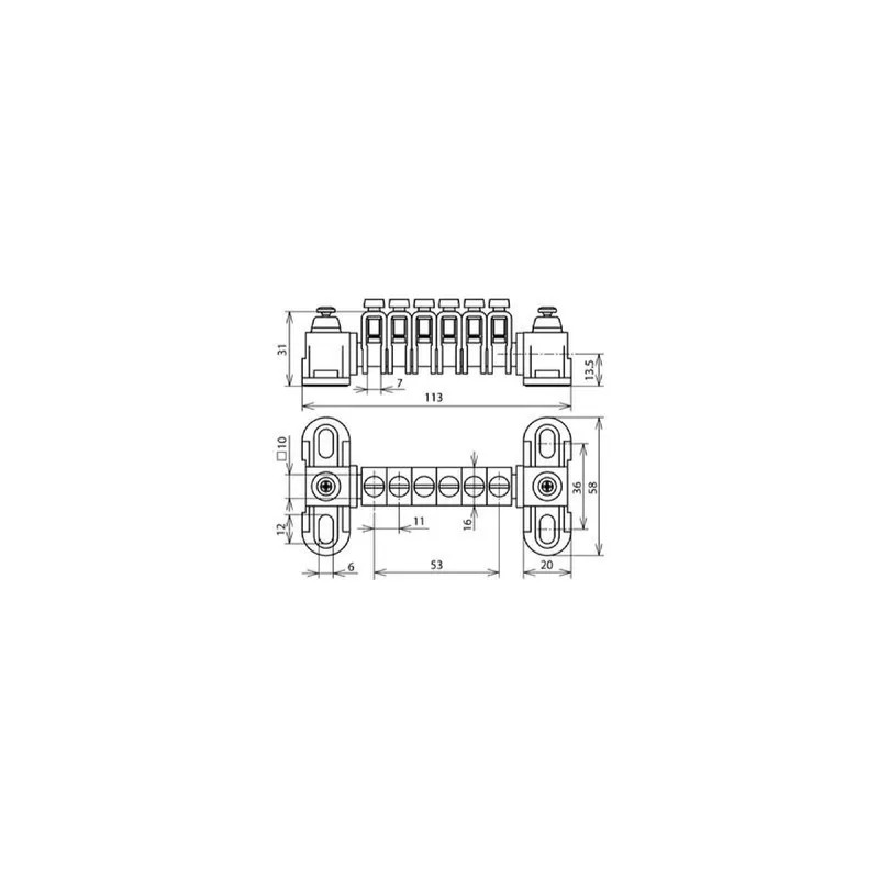 Dehn & Söhne Potentialausgleichschiene PAS 6RK OH 6x2,5-25qmm