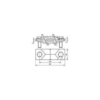 Dehn & Söhne SVP-Klemme 308060 8-10/Fl 30mm-Fl 30/30mm
