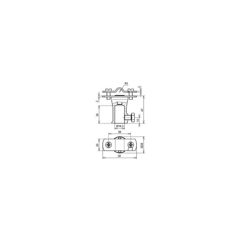 Dehn & Söhne Befestigungsbuchse 106128 ZG/NIRO 16mm