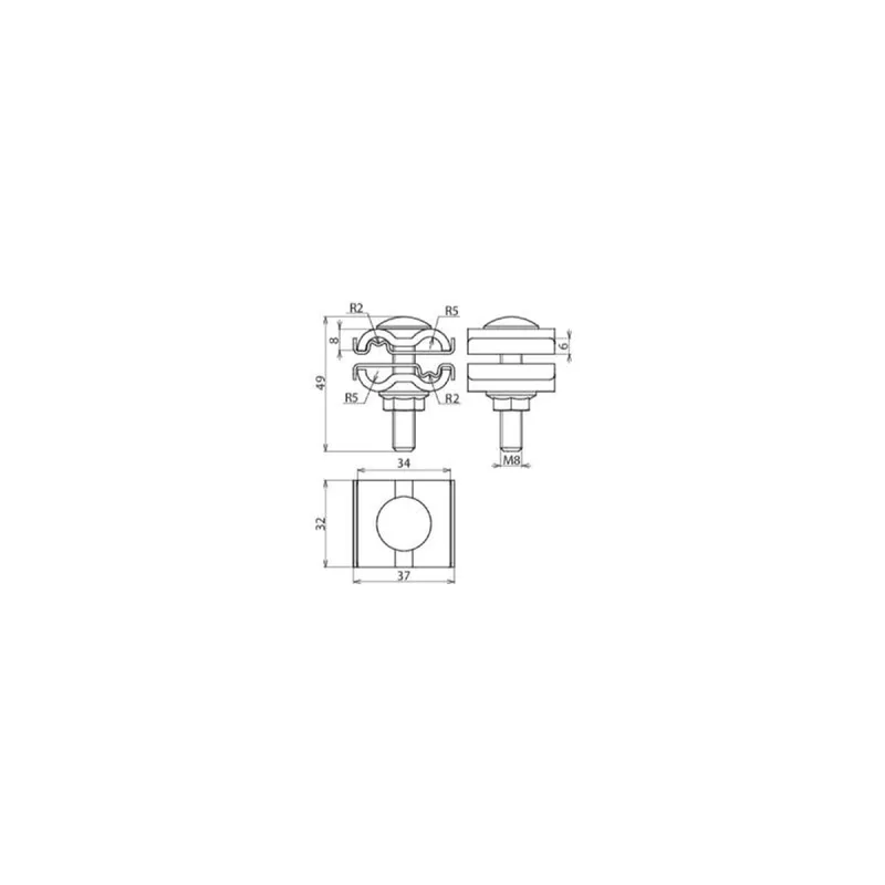 Dehn & Söhne Verbindungsklemme UEK 8.10 AQ3/4 50 M8 V4A NIRO